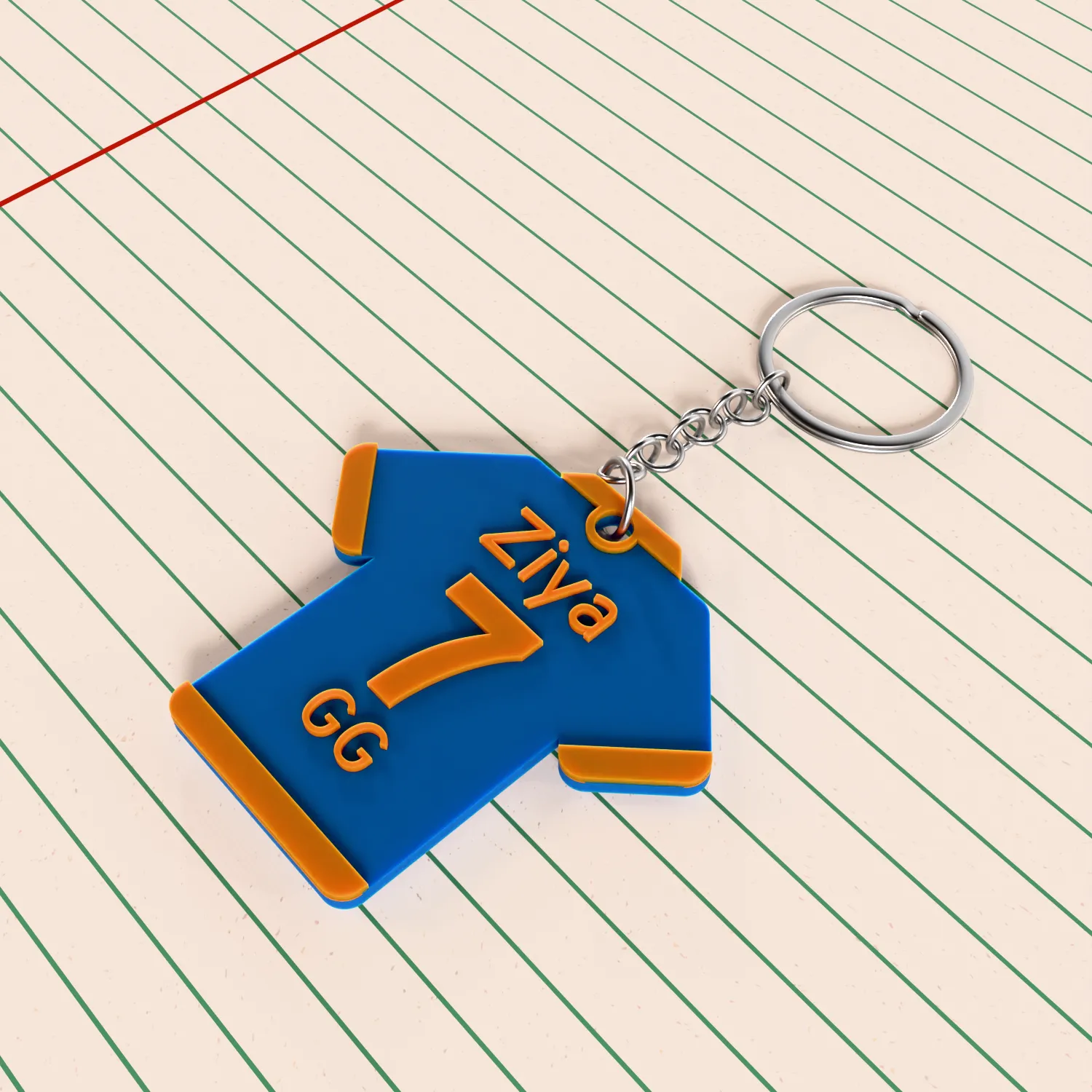 Custom Indian Cricket Jersey Keychain – Personalized Name & Jersey Number