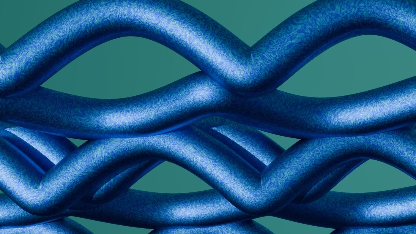 3d print design tips — A close-up of a woven blue abstract pattern against a green background, showcasing digital artistry